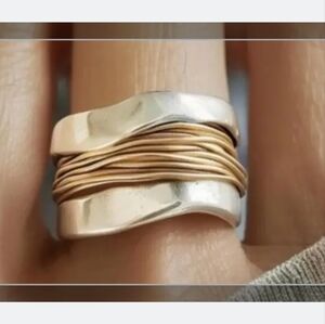 Chic Two-Tone Silver and Gold Ring